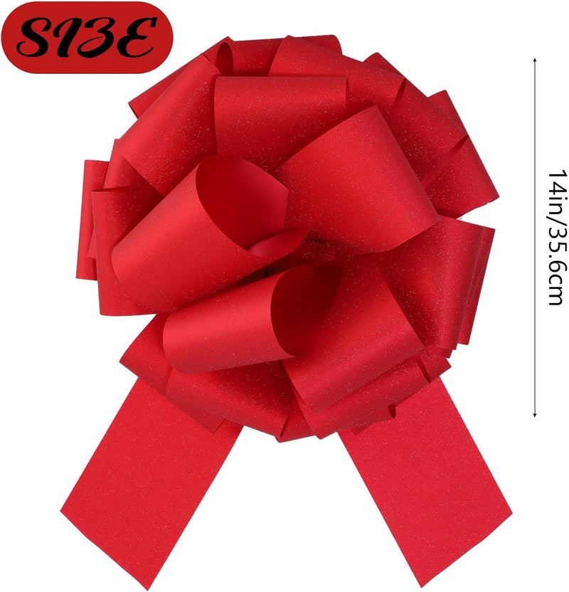 HCHENBOW 14 Inch Big Red Bow,1Pcs Big Bow for Present,Big Gift Bow for Appliances,Bikes,Table Decorations and Party Events Decoration - Image 5